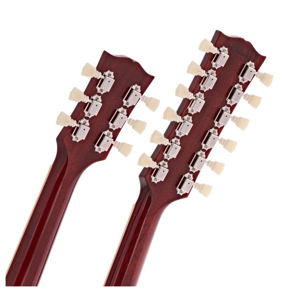 Gibson Custom 1969 EDS 1275 Jimmy Page Doubleneck Cherry VOS, '69 Cherry #CS503657 - back of headstocks