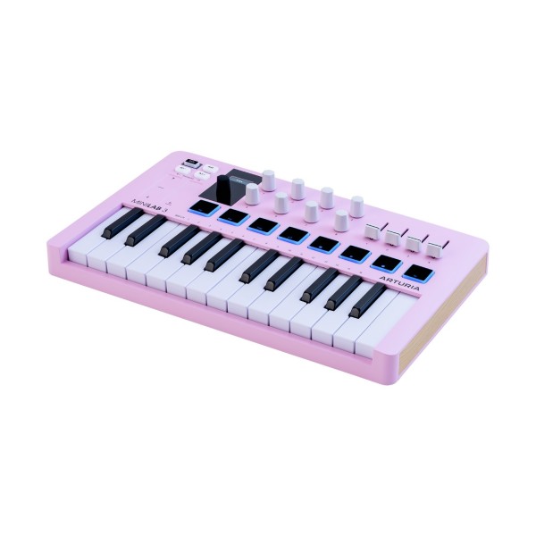 MiniLab MK3 MIDI Keyboard Controller, Rose Quartz - Angled