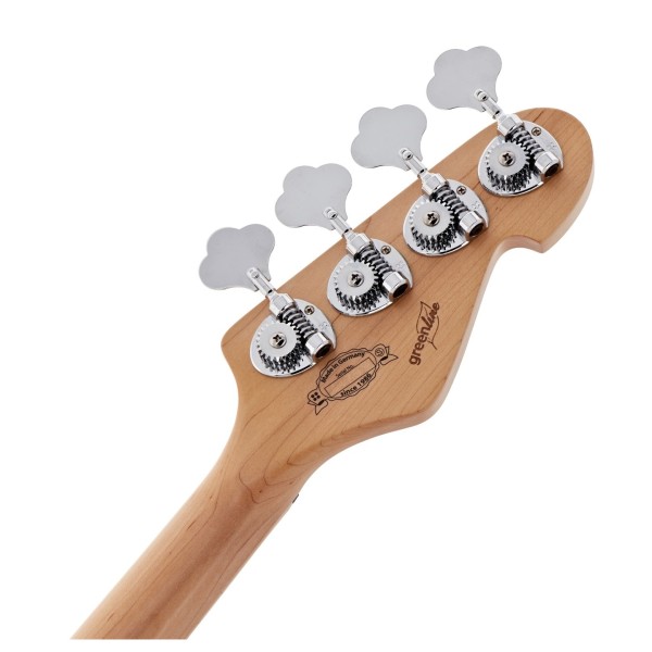 Sandberg TT Greenline 4-String Left Handed Bass, Matt 3-Tone Sunburst - back of headstock