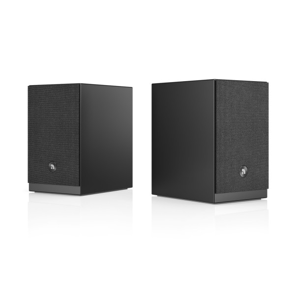 Audio Pro A28 W Active Wireless Bookshelf Speakers, Black - grilles 