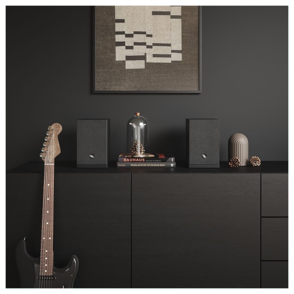 Audio Pro A28 W Active Wireless Bookshelf Speakers, Black - lifestyle 2 