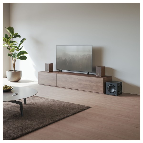 Audio Pro A28 W Active Wireless Bookshelf Speakers, Walnut lifestyle 2 