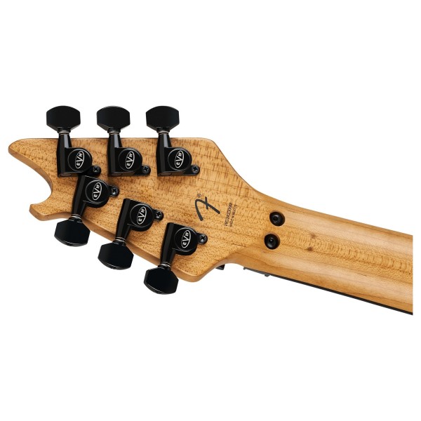EVH Wolfgang Special, Baked Maple, Caution Yellow - back of headstock