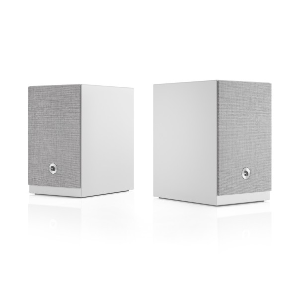 Audio Pro A28 W Active Wireless Bookshelf Speakers, White - grilles 