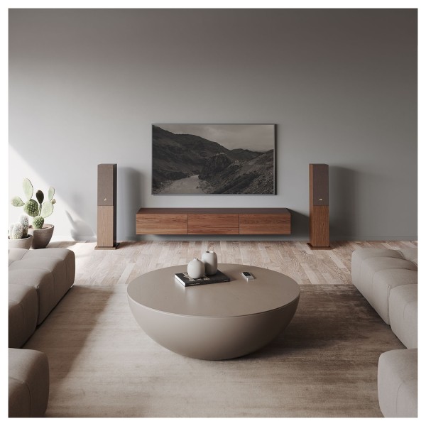 Audio Pro A48 W Active Wireless Floorstanding Speakers (Pair), Walnut - lifestyle 