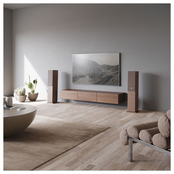 Audio Pro A48 W Active Wireless Floorstanding Speakers (Pair), Walnut - lifestlye 2 