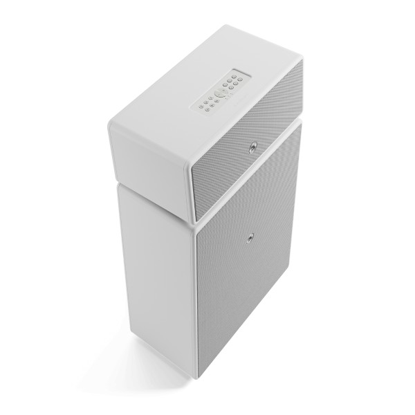 Drumfire W Multiroom Wireless Speaker, White - Angled