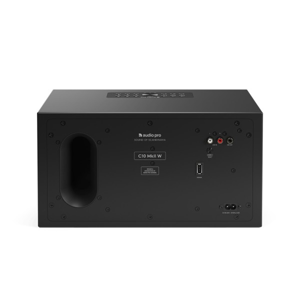Audio Pro C10 MkII W Compact Wireless Multiroom Speaker, Black - rear 