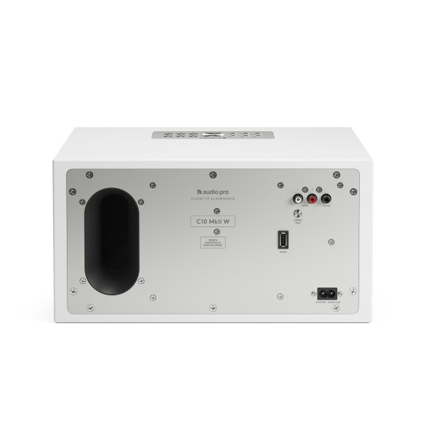 Audio Pro C10 MkII W Compact Wireless Multiroom Speaker, White rear 