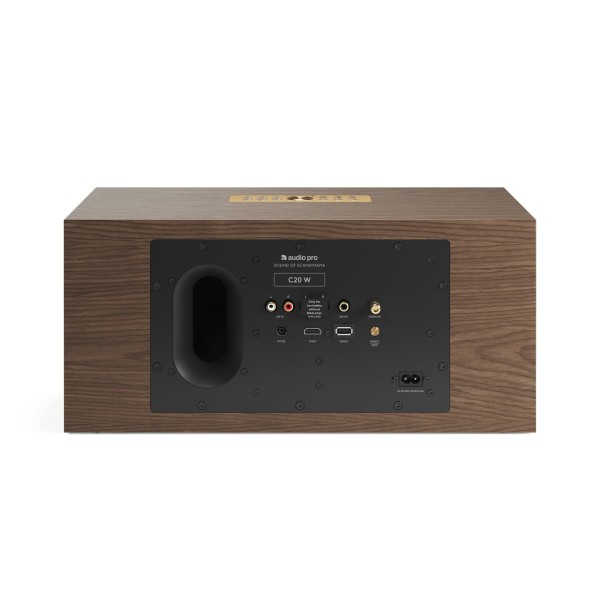 Audio Pro C20 W Compact Wireless Multiroom Speaker, Walnut rear 