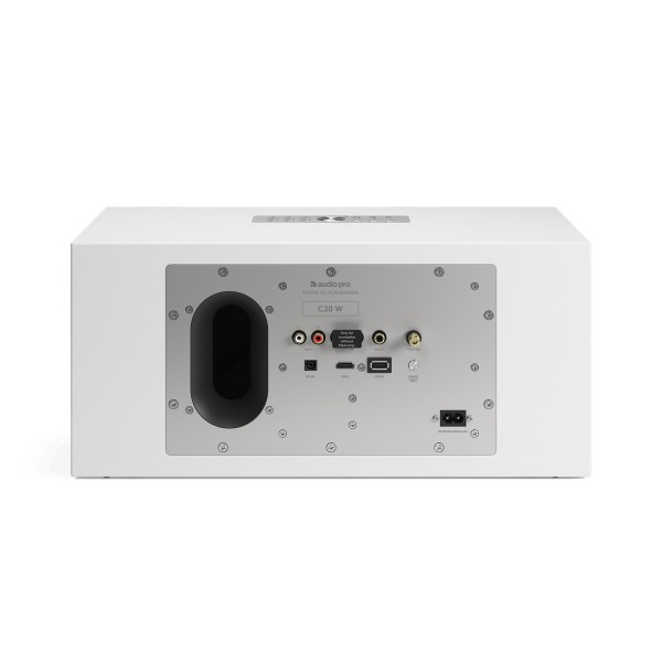Audio Pro C20 W Compact Wireless Multiroom Speaker, White rear 