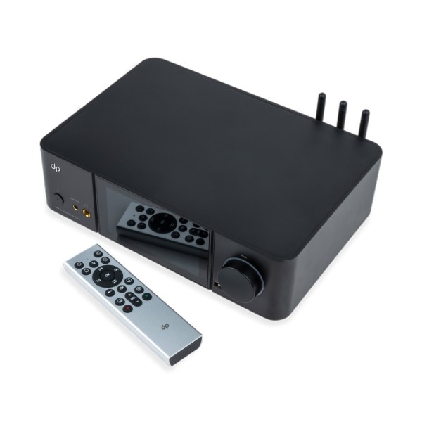 Dorpo Digital DMP-A1 Music Streamer, DAC and Pre-Amp - angle remote 