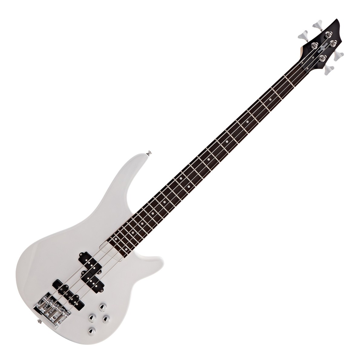 Click to view product details and reviews for Chicago Bass Guitar By Gear4music White.