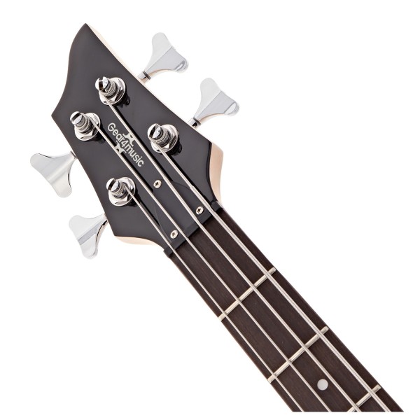 Chicago Left Handed Bass Guitar by Gear4music, Trans Red