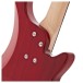 Chicago Left Handed Bass Guitar by Gear4music, Trans Red