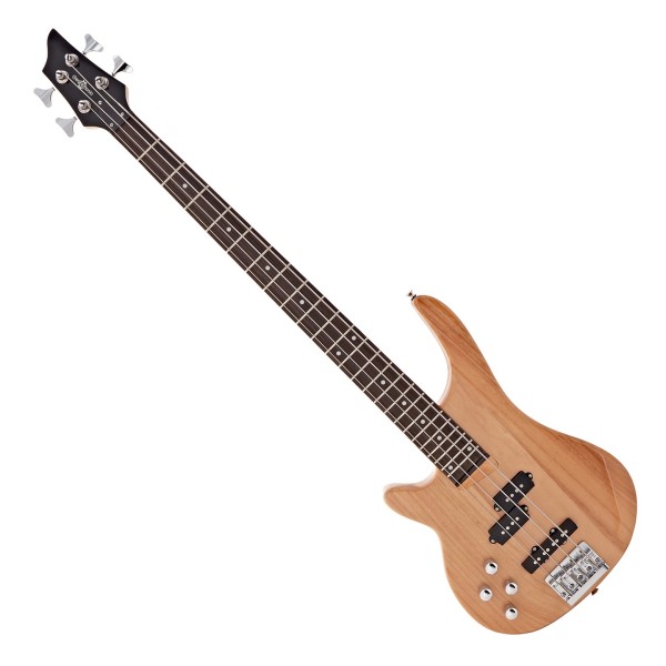 Chicago Left Handed Bass Guitar by Gear4music, Natural