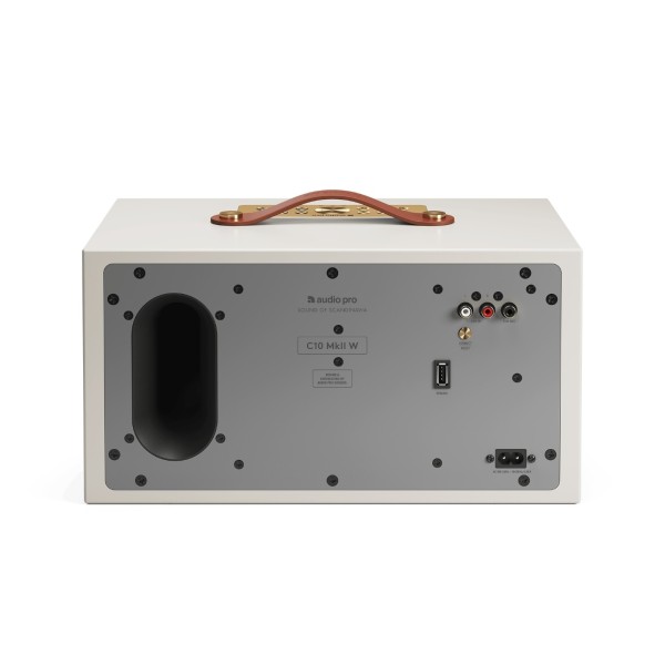 Audio Pro C10 MkII W Compact Wireless Multiroom Speaker, Classic Dune rear 