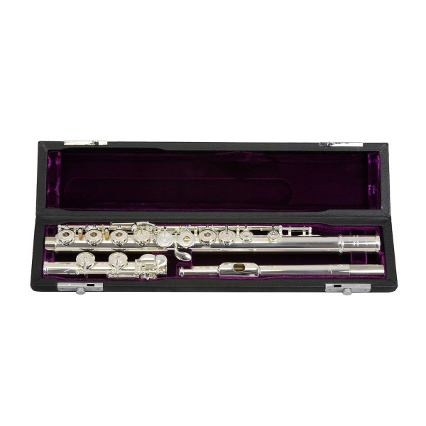Trevor James Privilege Flute, Traditional Silver Lip Plate, Open Hole Case