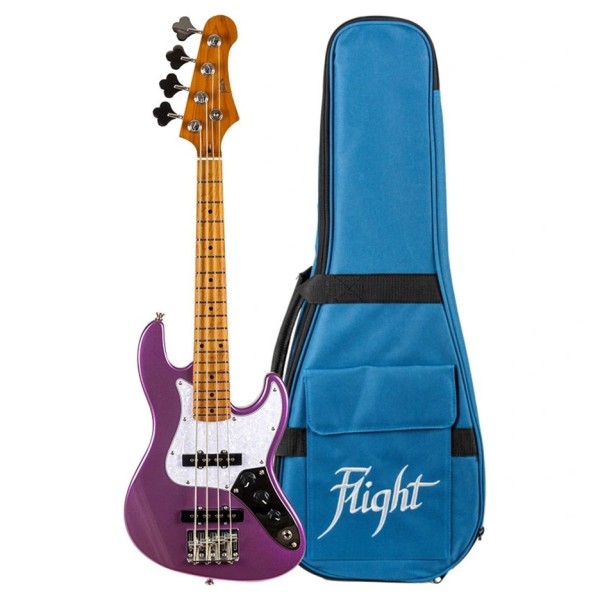 Flight Mini JB Bass, Purple Limited Edition - bass and gig bag