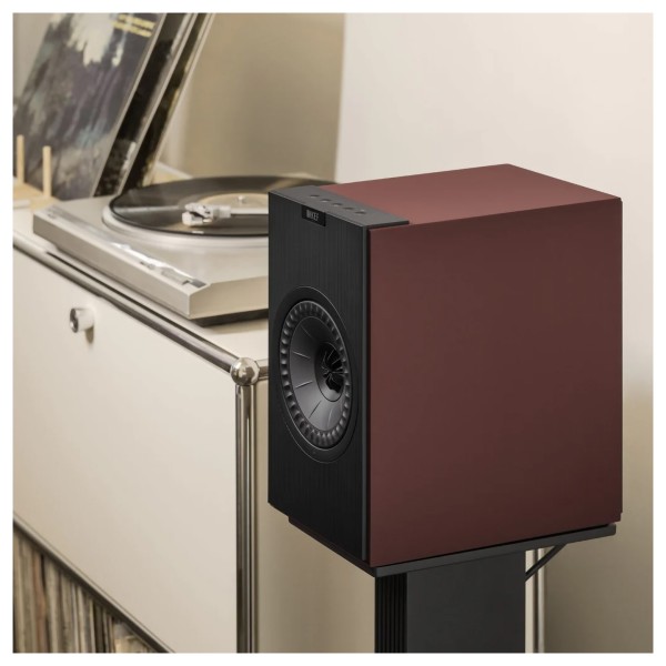 KEF Coda W Bookshelf Speakers (Pair), Vintage Burgundy lifestyle 4