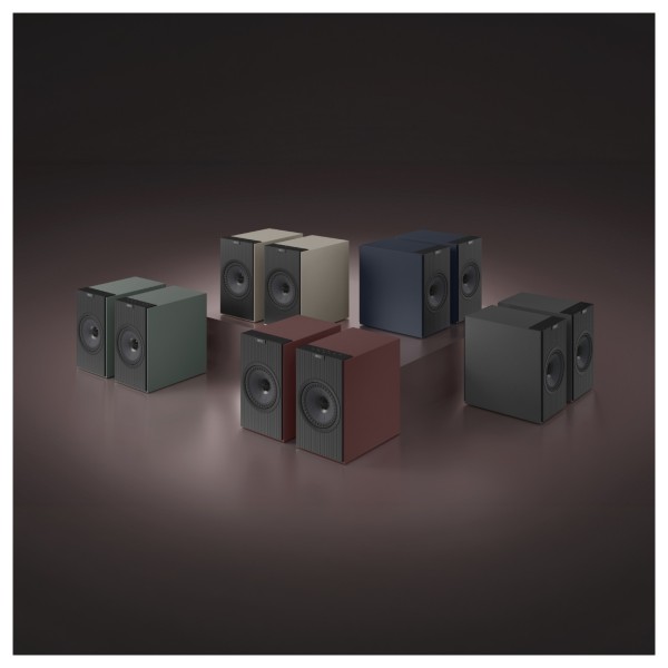 KEF Coda W Bookshelf Speakers (Pair), Vintage Burgundy lifestyle 8
