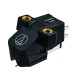 Audio Technica AT-VM95EBK/H Elliptical Stereo Cartridge on AT-HS6 Headshell over cart 