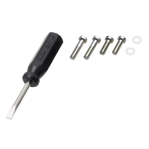 Audio Technica AT-VM95EBK/H Elliptical Stereo Cartridge on AT-HS6 Headshell - screws 
