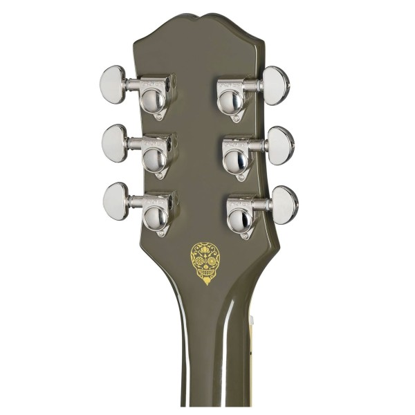 Epiphone Shinichi Ubukata ES-355 Custom Bigsby, Olive Drab - back of headstock