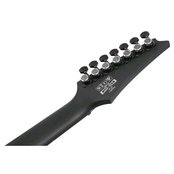 Ibanez RGDRB71 7 String, Black Flat headstock back 