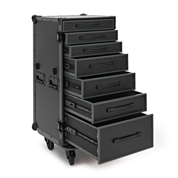 Trojan Pro Stealth 7-Drawer Single Table Heavy-Duty Wheeled Flight Case