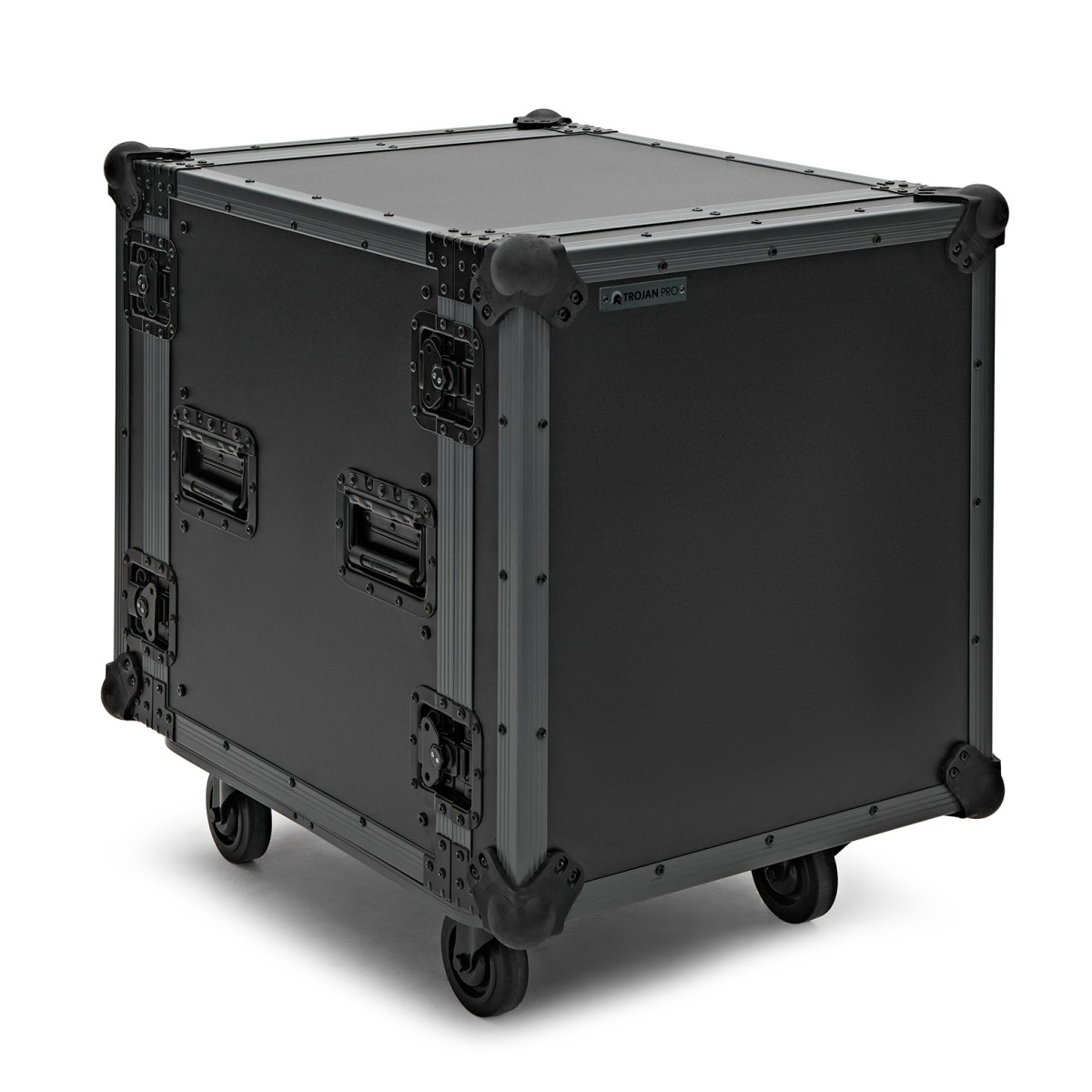 Click to view product details and reviews for Trojan Pro Stealth 12u Heavy Duty Wheeled Rack Flight Case.