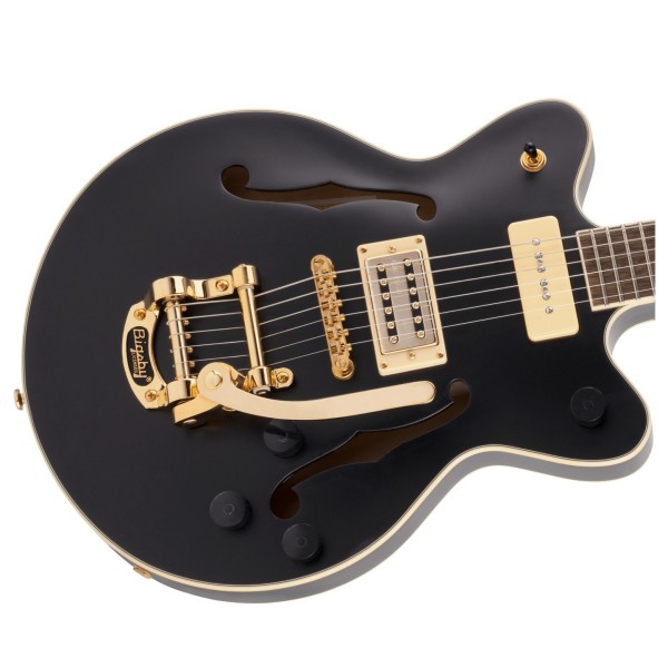 Gretsch G2655TG-P90 Streamliner CB Jr w/ Bigsby Ltd, Matte Black - Body View