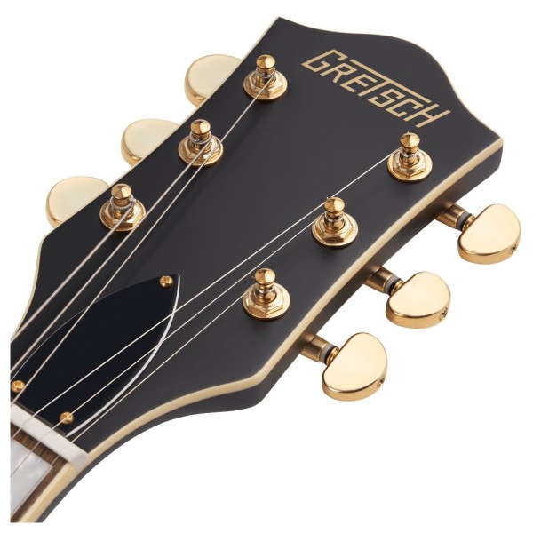 Gretsch G2655TG-P90 Streamliner CB Jr w/ Bigsby Ltd, Matte Black - Headstock View