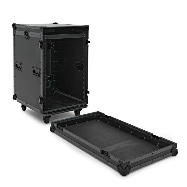 Trojan Pro Stealth 16U Heavy-Duty Wheeled Mixer Rack Flight Case
