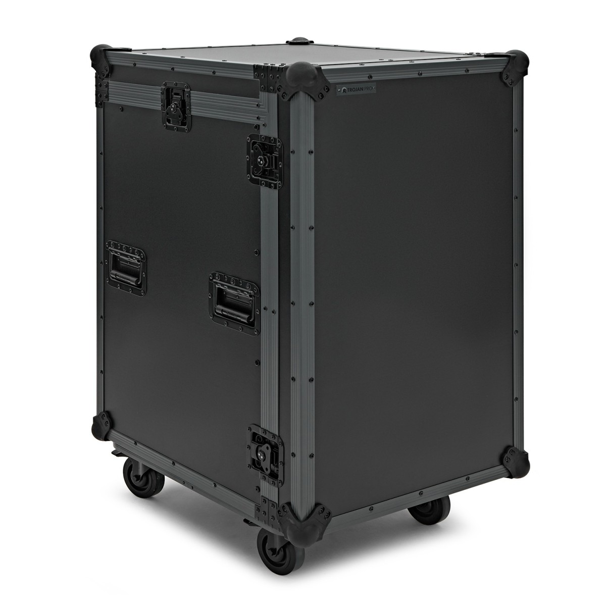 Click to view product details and reviews for Trojan Pro Stealth 16u Heavy Duty Wheeled Mixer Rack Flight Case.