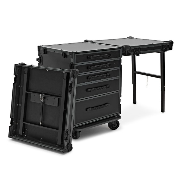 Trojan Pro Stealth 5-Drawer Dual Table Heavy-Duty Wheeled Flight Case