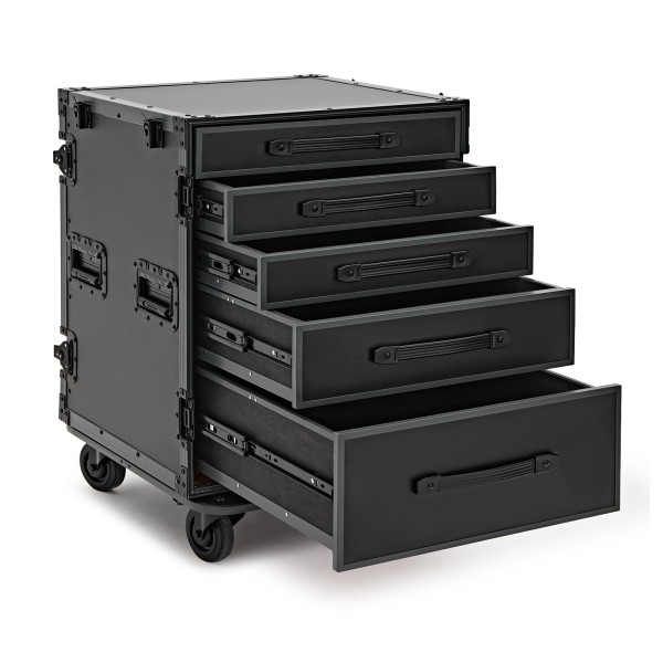 Trojan Pro Stealth 5-Drawer Dual Table Heavy-Duty Wheeled Flight Case
