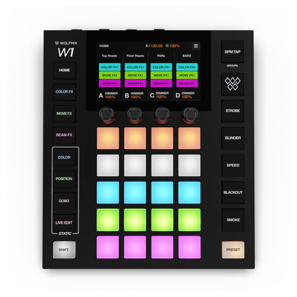 Wolfmix W1 MK3 DMX Lighting Controller - Top