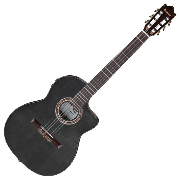 Ibanez GA360TCE-TBK Classical Guitar, Transparent Black High Gloss