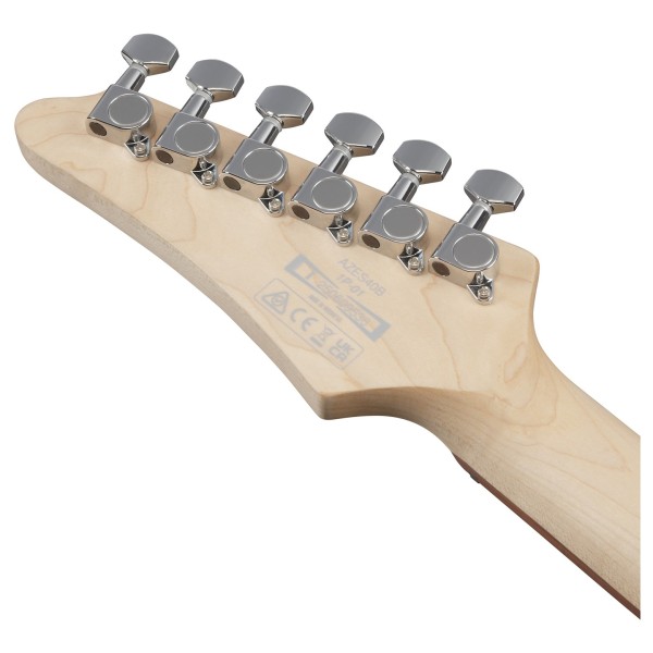 Ibanez AZES40B-ROM, Roadster Orange Metallic - back of headstock