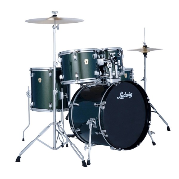 Ludwig Accent Fuse 20" 5pc Drum Kit, Jade Dust