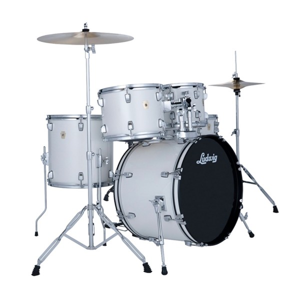 Ludwig Accent Fuse 20" 5pc Drum Kit, Snow Dust
