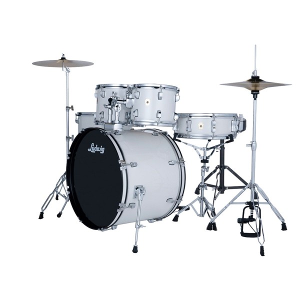 Ludwig Accent 22" Drive 5pc Drum Kit, Snow Dust