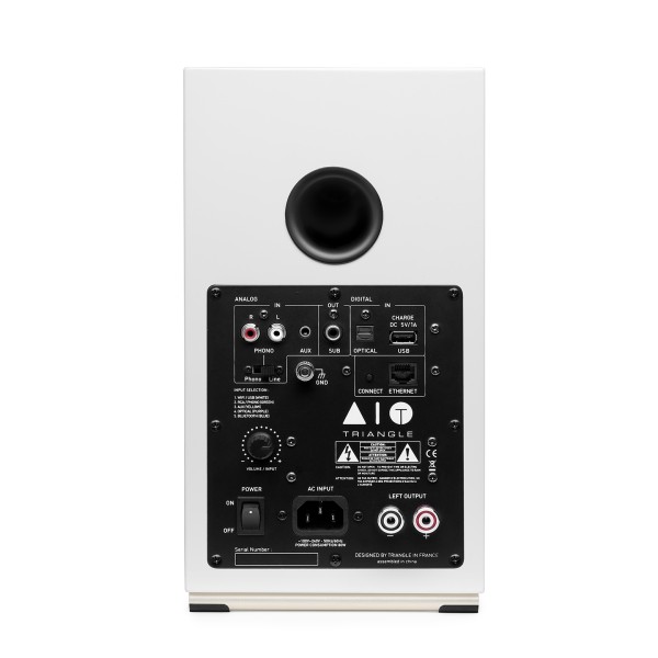 Triangle AIO Twin Bookshelf Speakers Back Frost White