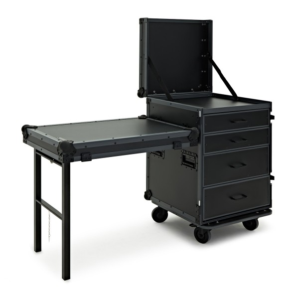 Trojan Pro Stealth 4-Drawer Single Table Heavy-Duty Wheeled Flight Case