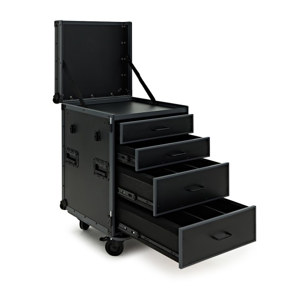 Trojan Pro Stealth 4-Drawer Single Table Heavy-Duty Wheeled Flight Case