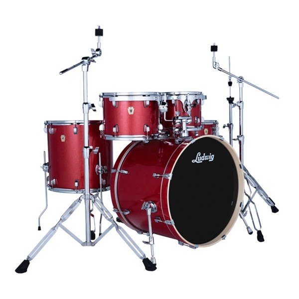 Ludwig Evolution 22" 5pc Drum Kit, Crimson Sparkle