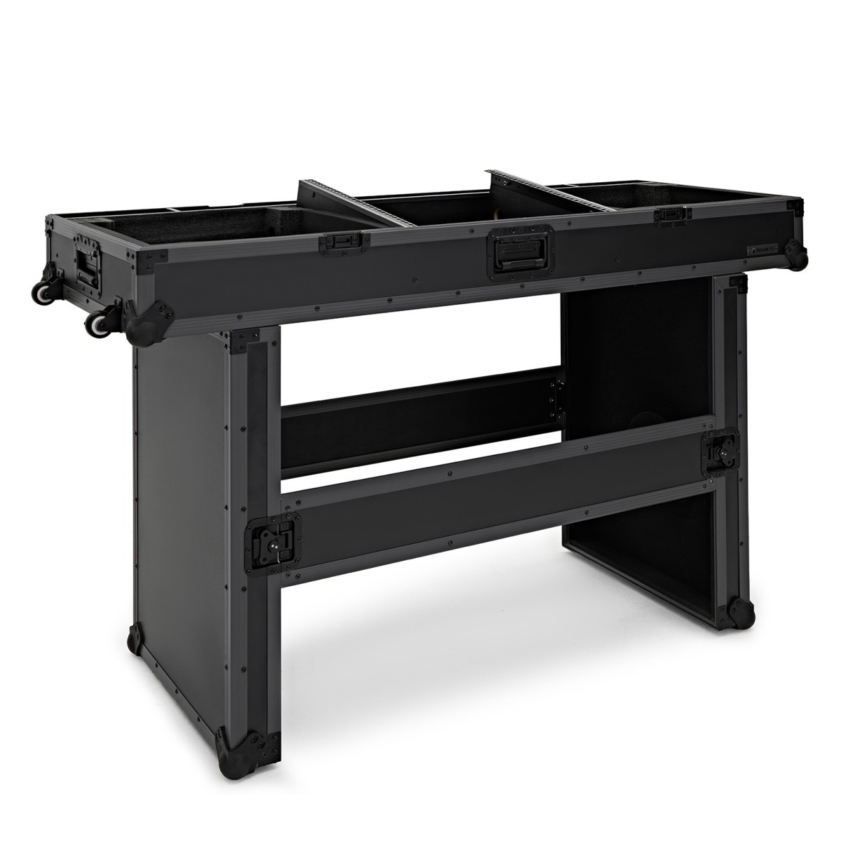 Click to view product details and reviews for Trojan Pro Stealth Collapsible Dj Table Heavy Duty Wheeled Flight Case.