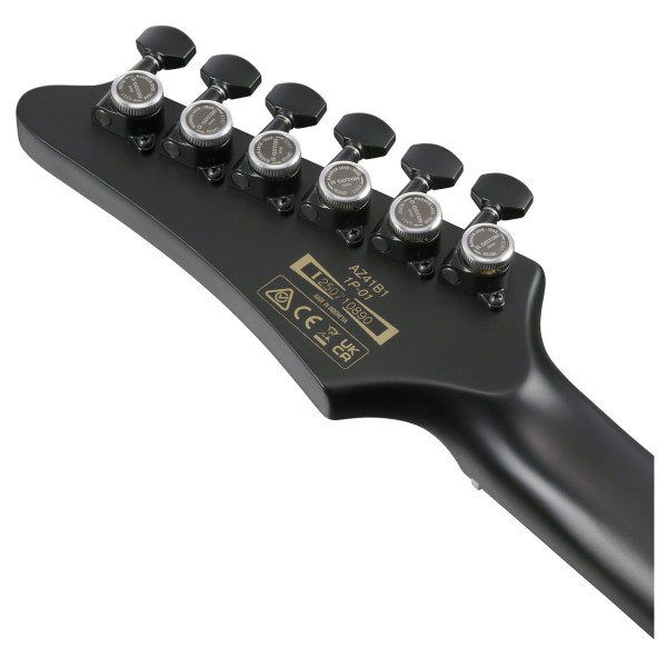 Ibanez AZ41B1-BKF Iron Label, Black Flat - back of headstock