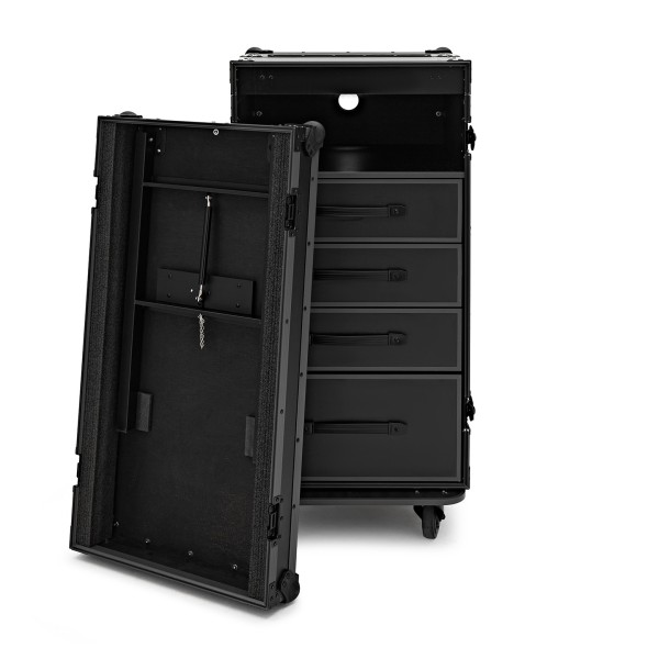Trojan Pro Stealth DJ Drawer Single Table Heavy-Duty Wheeled Flight Case